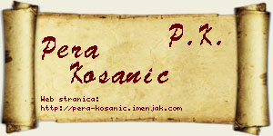 Pera Kosanić vizit kartica